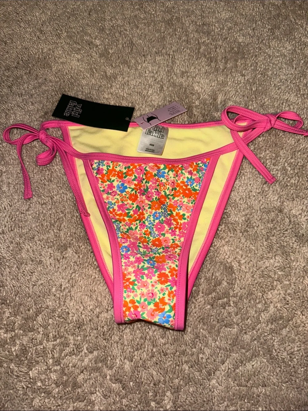 wild fable Pink Floral Tie-Side Bikini Bottom